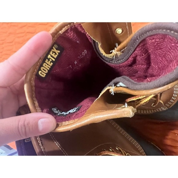 LL Bean Men's Size 7 Goretex Brown Tan Leather Rain Duck Bean Boots Medium Width - Picture 8 of 8